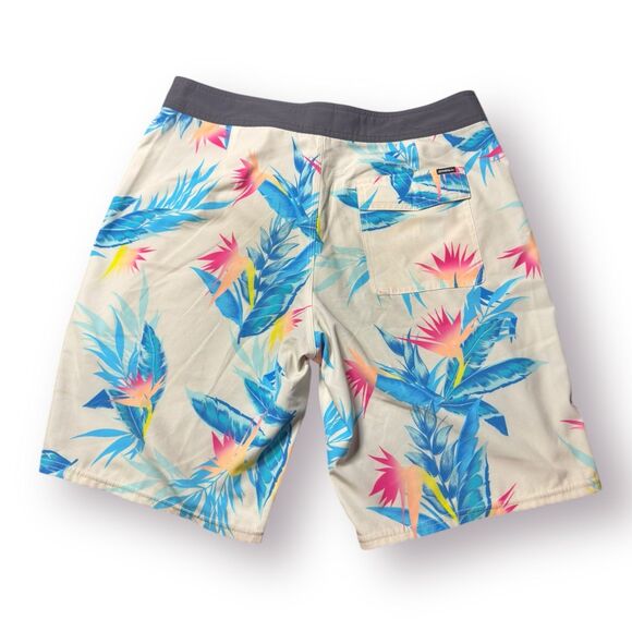O'Neill Floral Aloha Board Shorts Size 32" Swim Trunks Retro Beach Shorts‎ Y2K - Picture 2 of 6